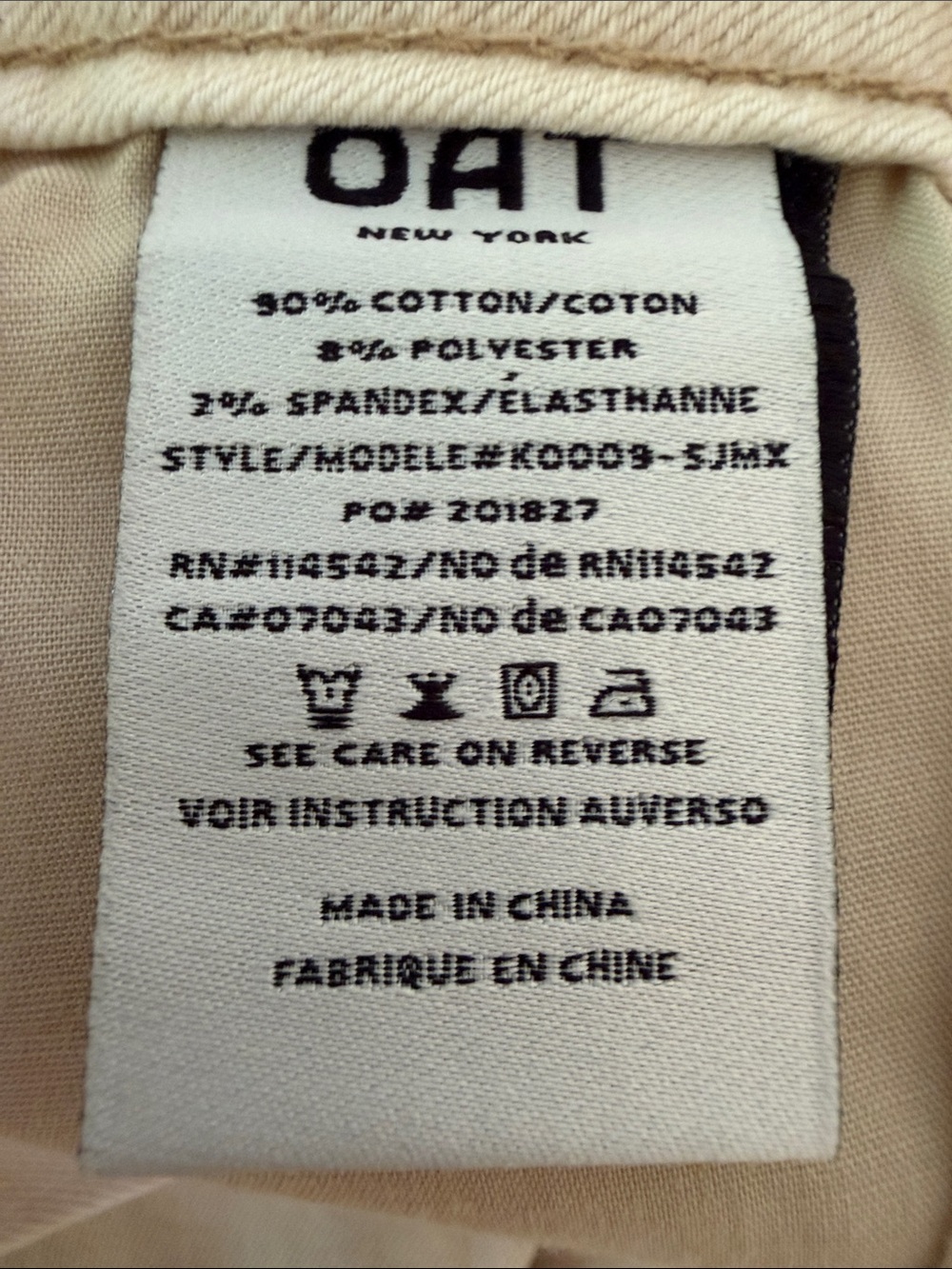 OAT New York Ecru Denim Midi Skirt Front Slit Size 4/27 - Picture 7 of 7